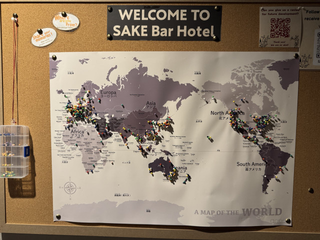 共用スペースにある世界地図